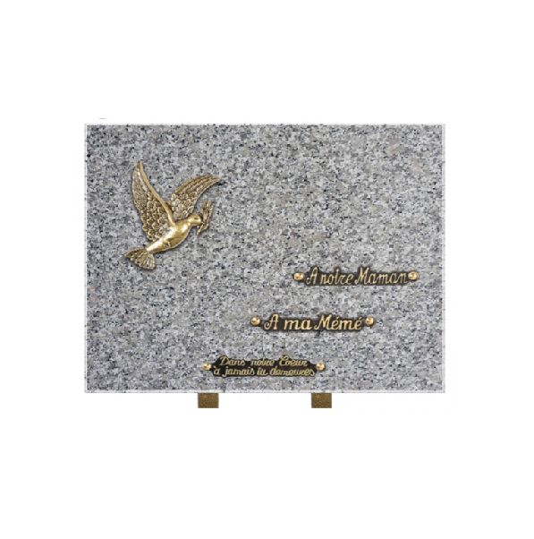 plaque bronze colombe